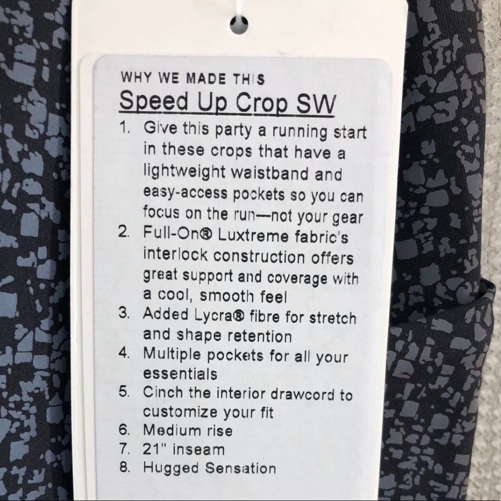 REFLECTIVE SeaWheeze 2018 Lululemon Speed Up Crop - Picture 5 of 5